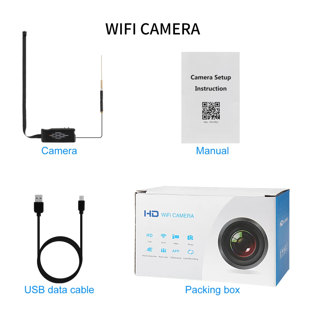 DIY HD1080p WiFi P2p IP Cameras Free Assemble to Any Shape Hide with Build in Battery (wc004gc)